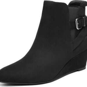 Women's Wedge Ankle Boots Fall Low Heel Short Booties Shoes